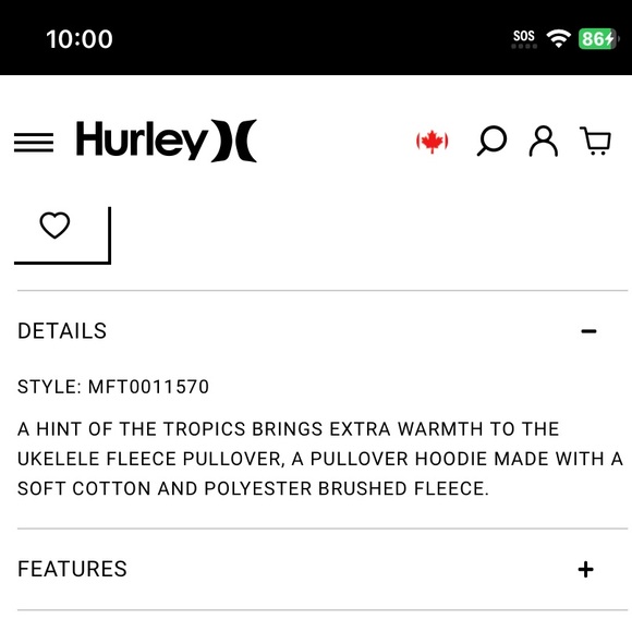 HURLEY Medium Sized Black Fleece Pullover Hoodie $68 - Picture 11 of 12